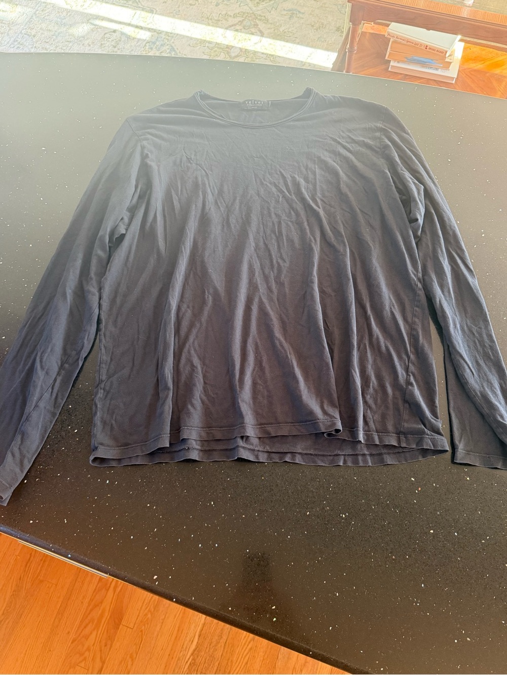 Velvet Men’s Long-Sleeve Crew Neck Shirt - Black